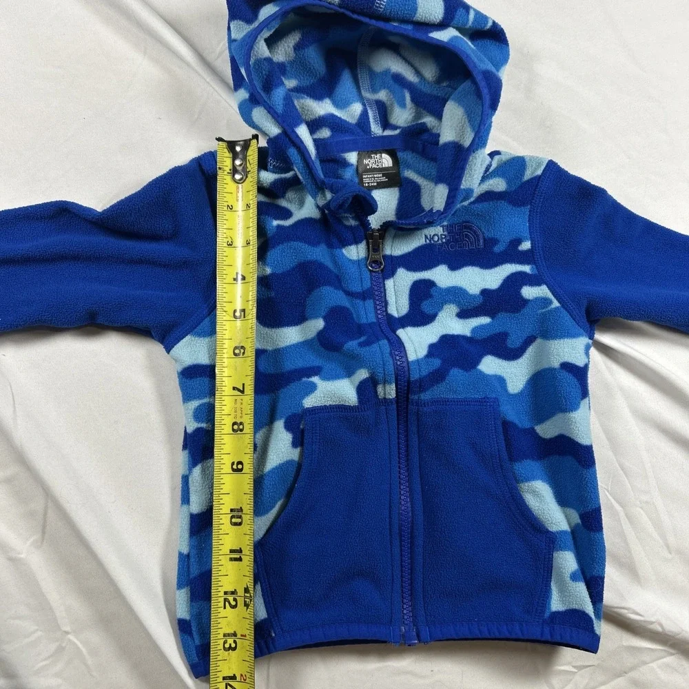 The North Face Baby Infant Fleece Full Zip Hoodie Jacket Size 18-24 Months Blue